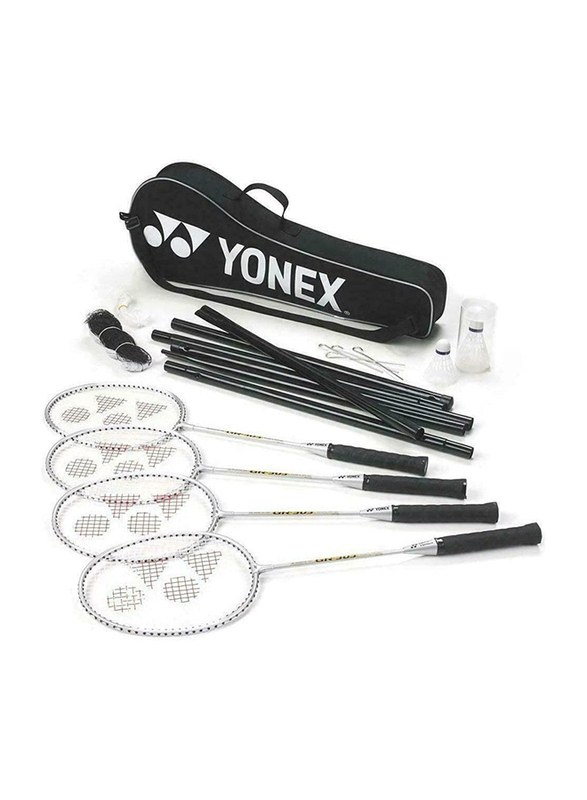 Yonex 4 Player Badminton Set, Black/White