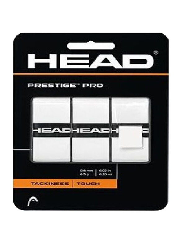 

Head Prestige Pro Racket Overgrip, Pack of 3, White