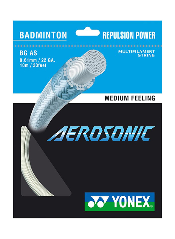 

Yonex BG AS Aerosonic Medium Feeling Badminton String, 0.61mm, Grey