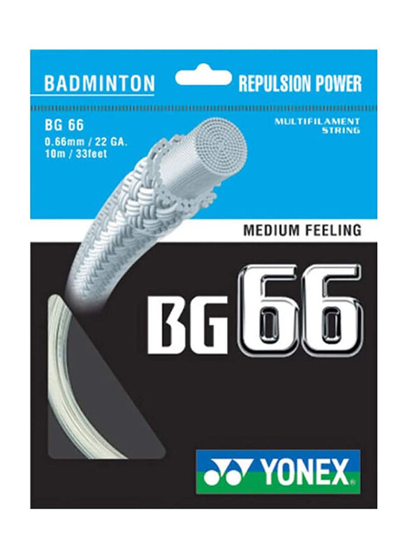 

Yonex BG66 Badminton String, 10m, Pearl White