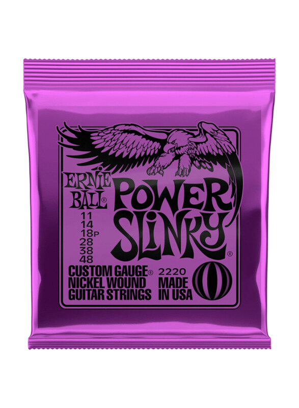 

Ernie Ball Power Slinky Nickel Wound Electric Guitar Strings, 11-48 Gauge, P02220, Purple