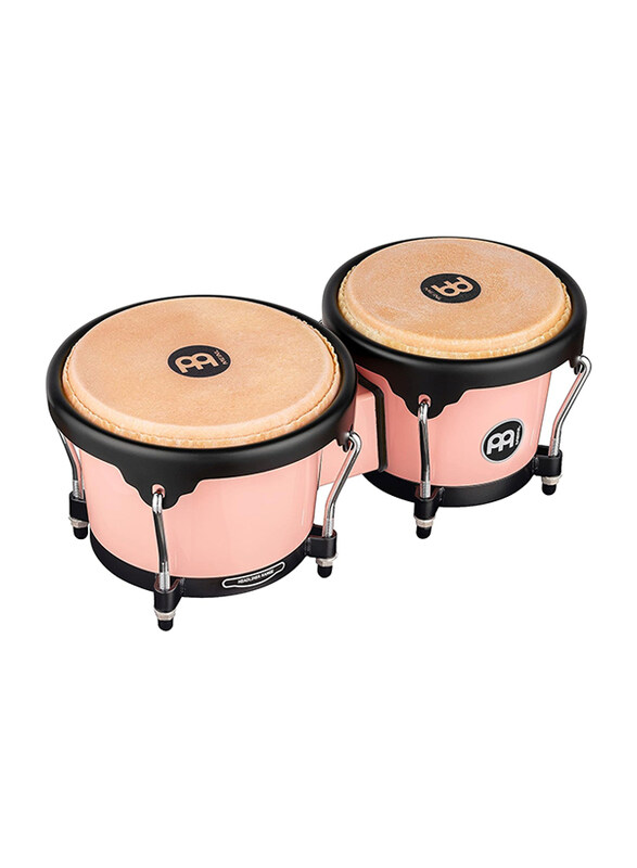 

Meinl HB50FP 6.5" & 7.5" Percussion Bongos Hand Drum Set with Synthetic Shells & Tuning Key Journey Series, Set of 2, Pink/Beige