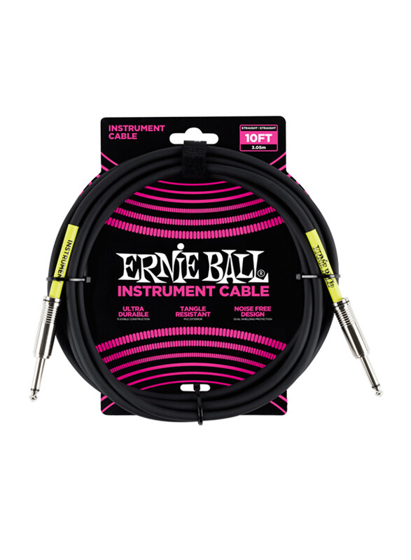 

Ernie Ball 10-Feet Straight/Straight Instrument Cable, P06048, Black