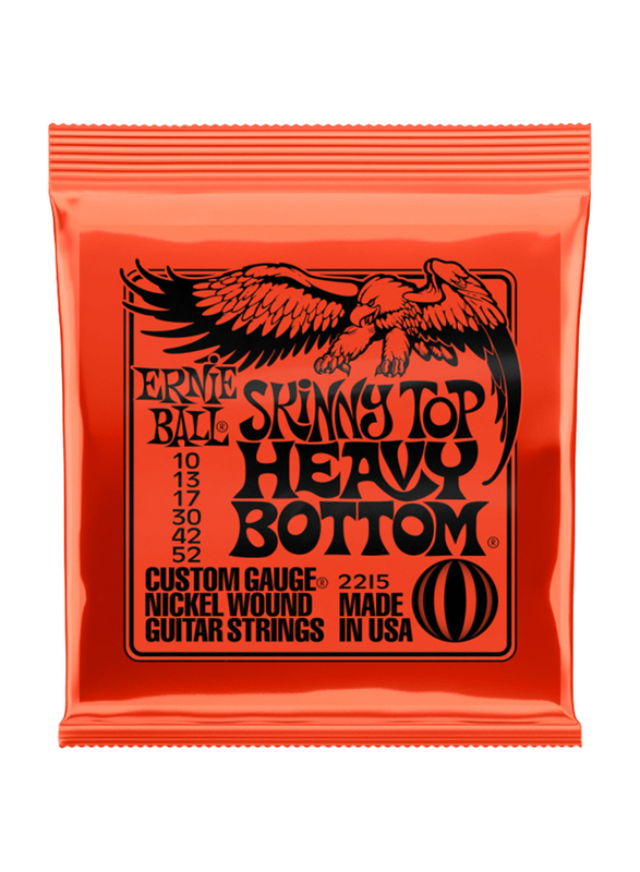 

Ernie Ball Skinny Top Heavy Bottom Slinky Nickel Wound Electric Guitar Strings, 10-52 Gauge, P02215, Red