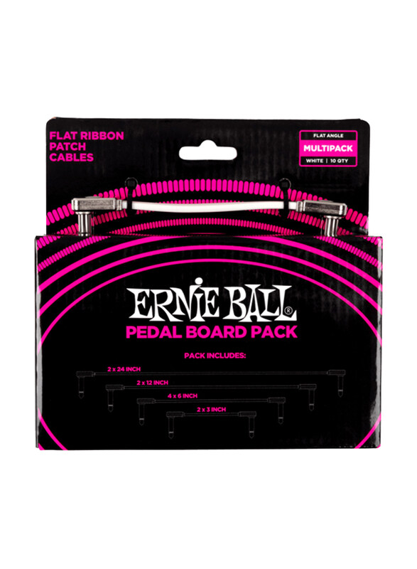 

Ernie Ball Flat Ribbon Patch Cable Pedalboard Multi-Pack, P06387, White