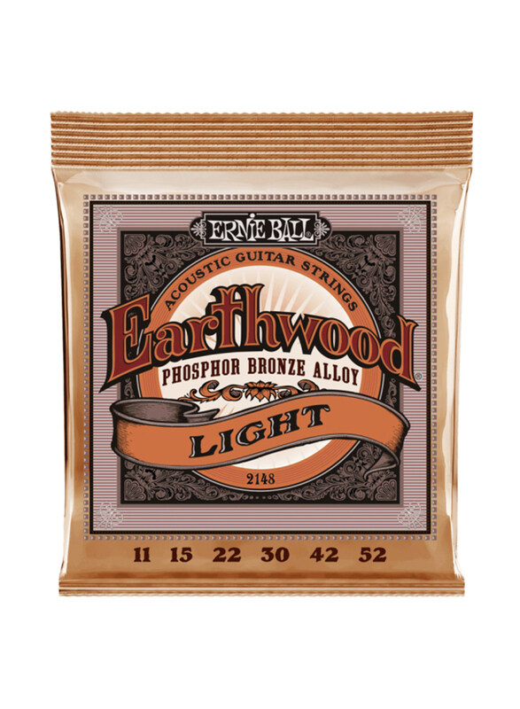 

Ernie Ball Earthwood Light Phosphor Bronze Acoustic Guitar Strings, 11-52 Gauge, P02148, Multicolour