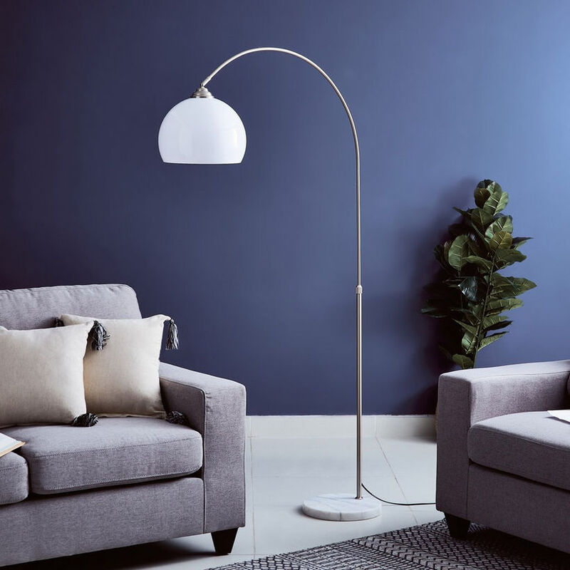 HOCC Contemporary Arc Floor Lamp with Chrome Finish