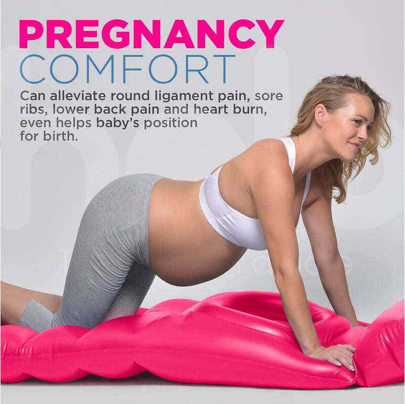 The Original Inflatable Pregnancy Pillow, Pregnancy Bed + Maternity Raft Float with a Hole to Lie on Your Stomach During Pregnancy, Safe for Land + Water, Lavender