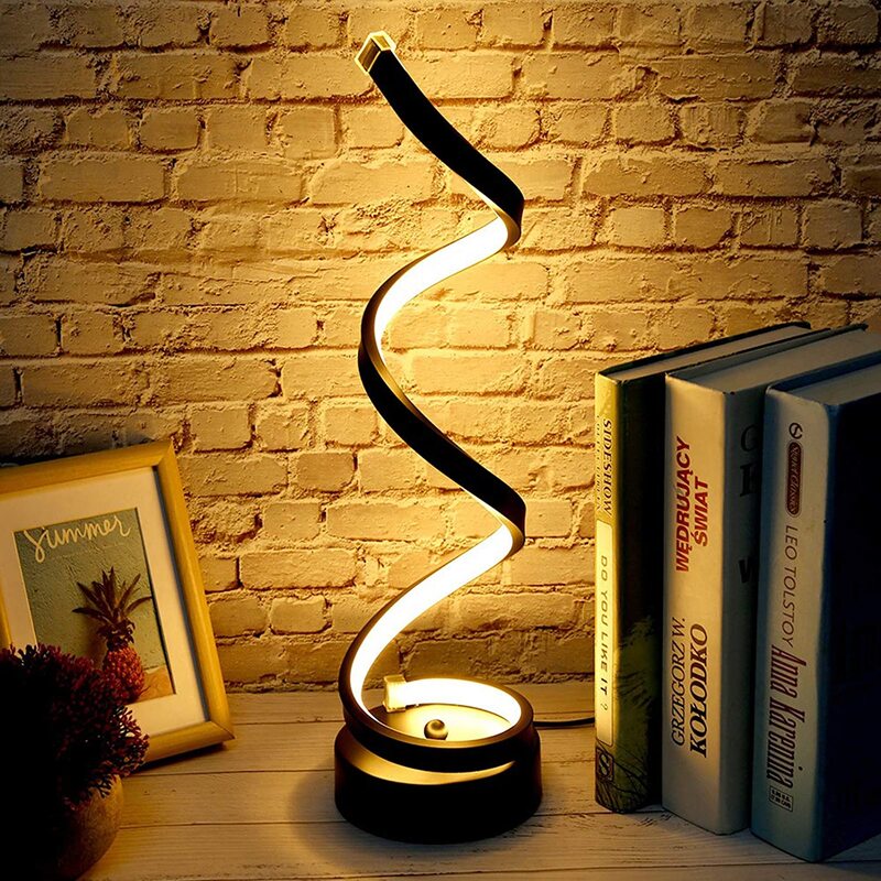 HOCC Spiral LED Table Lamp Black