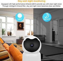 Wifi Baby Monitor with Durable Security Camera 355° Horizontally Rotated, 90° Vertically ,2 Way Audio Camera, Built-in Microphone and Speaker for Pet or Baby