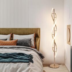 Spiral LED Floor Lamp DNA Style Gold