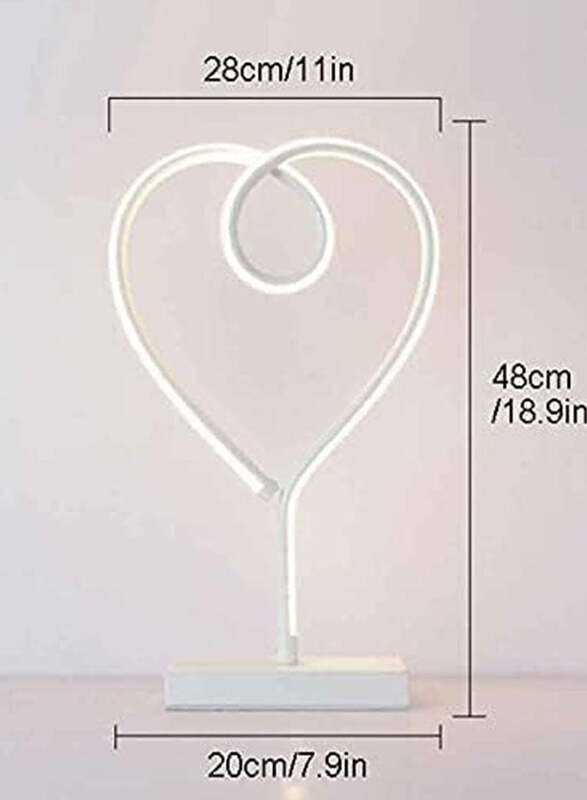 Heart Shaped Love Table Lamp White Colour