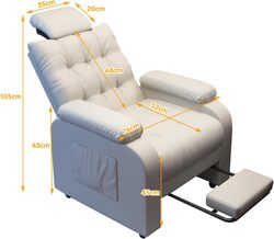 Multi purpose Adjustable Recliner Chair with Padded Seat, Featuring Waterproof Fabric with Sponge Cushion