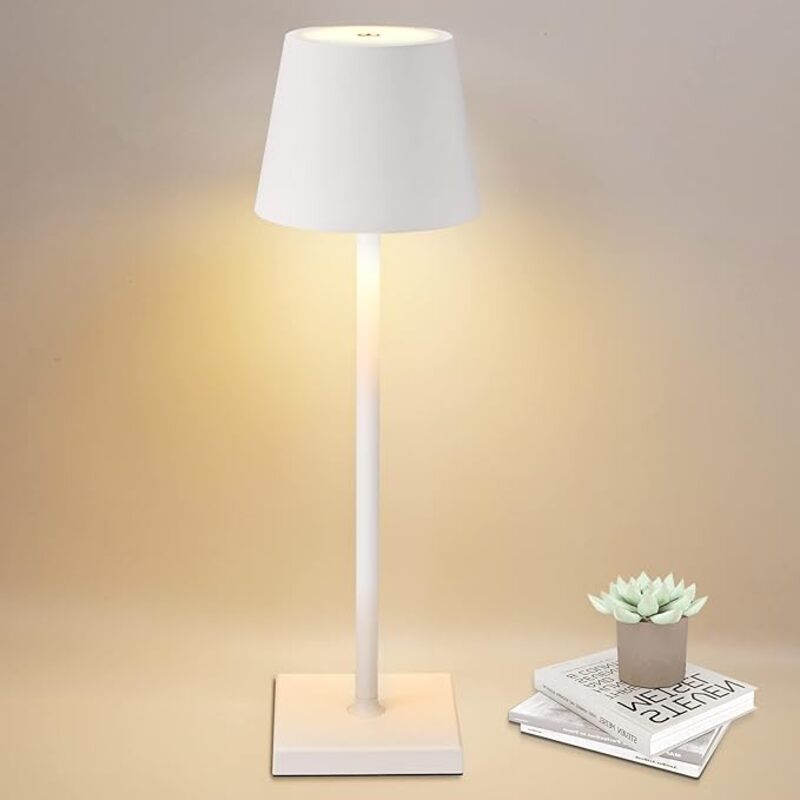 Cordless Battery Operated  Table Lamp Night Lamp White