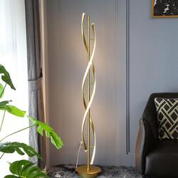 Spiral LED Floor Lamp DNA Style Gold