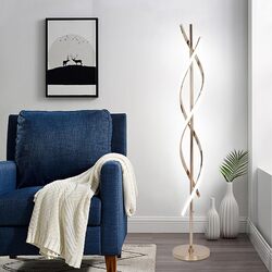 Spiral LED Floor Lamp DNA Style Gold