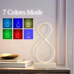 مصباح طاولة إنفينيتي متعدد الألوان على شكل 8