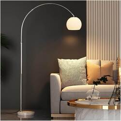 HOCC Contemporary Arc Floor Lamp with Chrome Finish