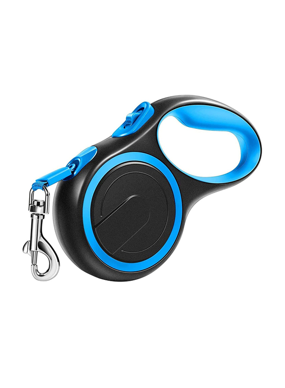 Anti-Slip Handle Retractable Dog Leash, 3m, Blue/Black