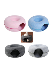 Peekaboo Round Felt Cat Cave Tunnel/Nest, Light Grey