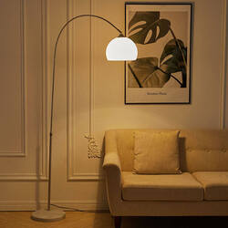 HOCC Contemporary Arc Floor Lamp with Chrome Finish