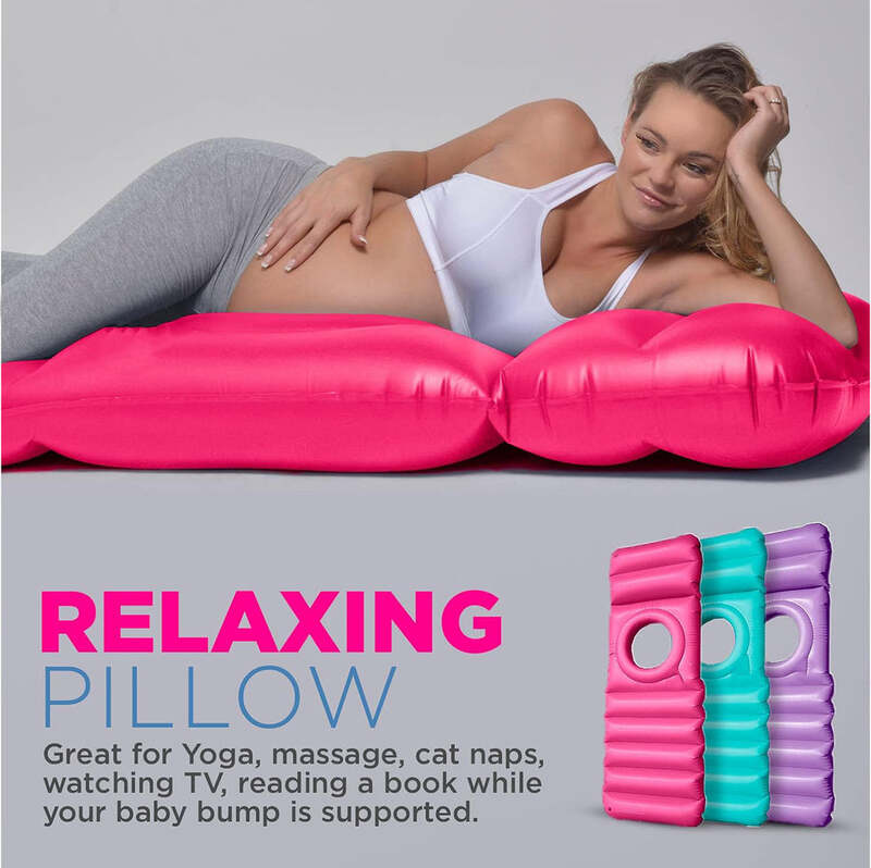 The Original Inflatable Pregnancy Pillow, Pregnancy Bed + Maternity Raft Float with a Hole to Lie on Your Stomach During Pregnancy, Safe for Land + Water, Lavender