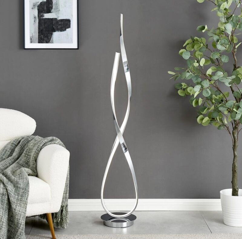 HOCC Twisted Arc Lamp Silver Colour