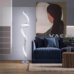 Modern Silver LED Standing Floor Lamp