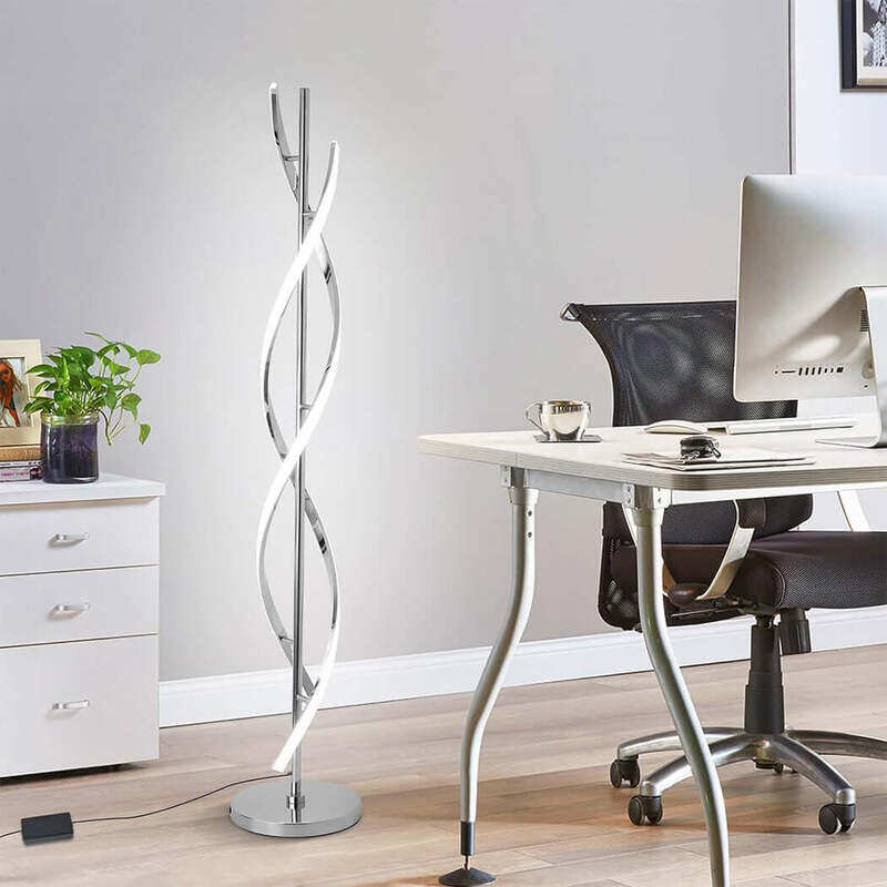 

HOCC Creative Spiral LED DNA Floor Lamp Silver