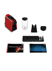 Magimix 0.6L Nespresso Essenza Mini Coffee Machine with Aeroccino, 11373, Ruby Red