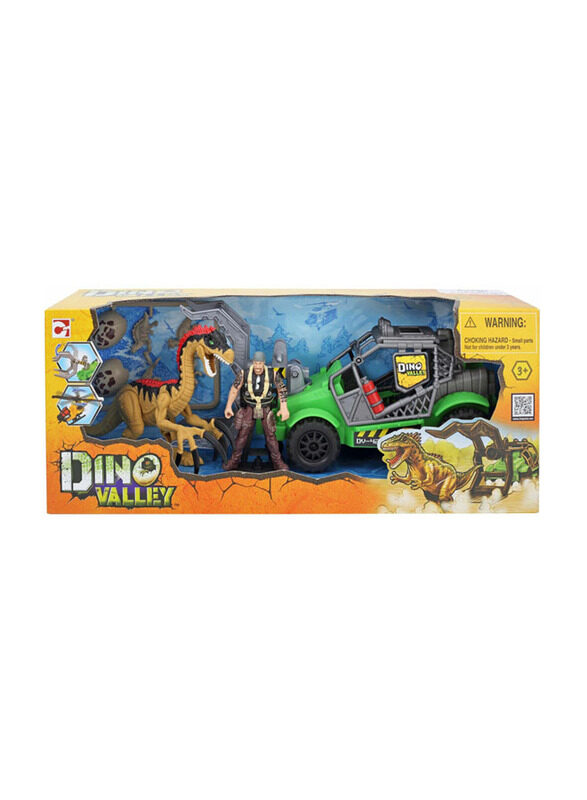 

Dino Valley 542400 Tracker Vehicle with Figure and Dinosaur, Multicolour, Ages 3+