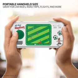 My Arcade All-Star Stadium Pocket Player Handheld Game Console with 7 Games, White/Green