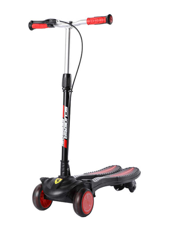 

Mesuca Ferrari Frog Foldable Scooter with T-Height Adjustable, Black/Red