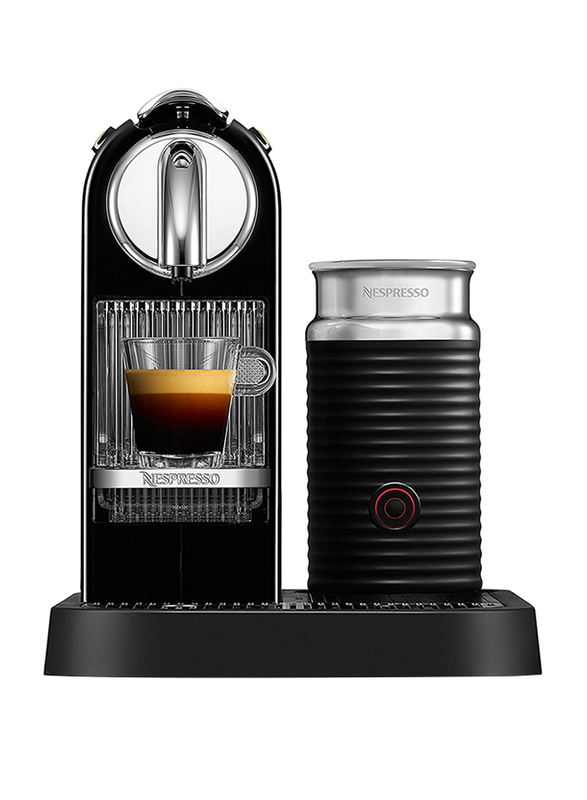 Nespresso Citiz Espresso Maker with Aeroccino Milk Frother, 1260W, D121-US4-BK-NE1, Black