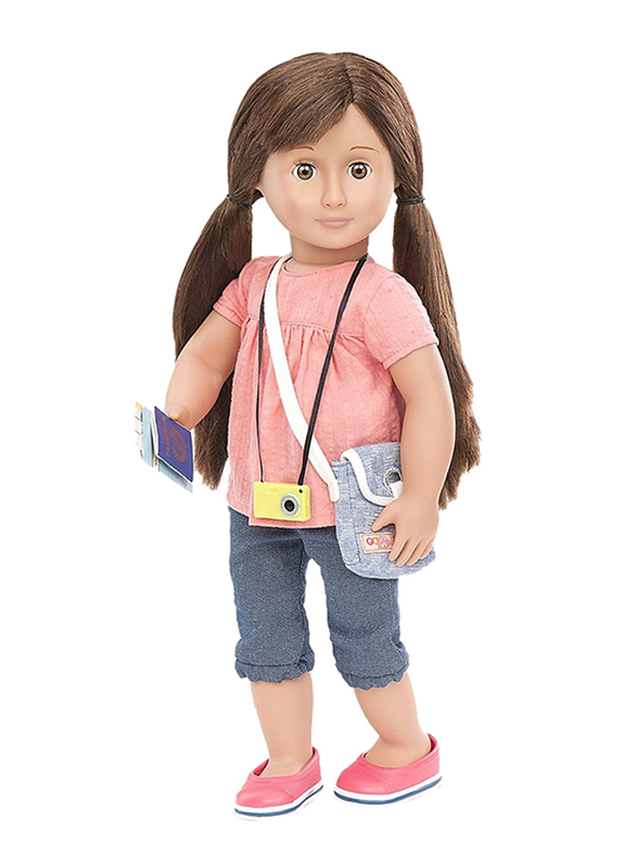 Our Generation Deluxe Reese Travel Doll with Accessories, Ages 3+, Blue/Yellow