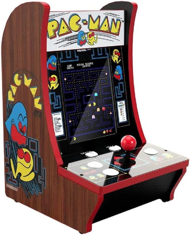 Arcade 1Up Pac Man 40TH Anniversary 4 in 1 Countercade Games 8121, Brown