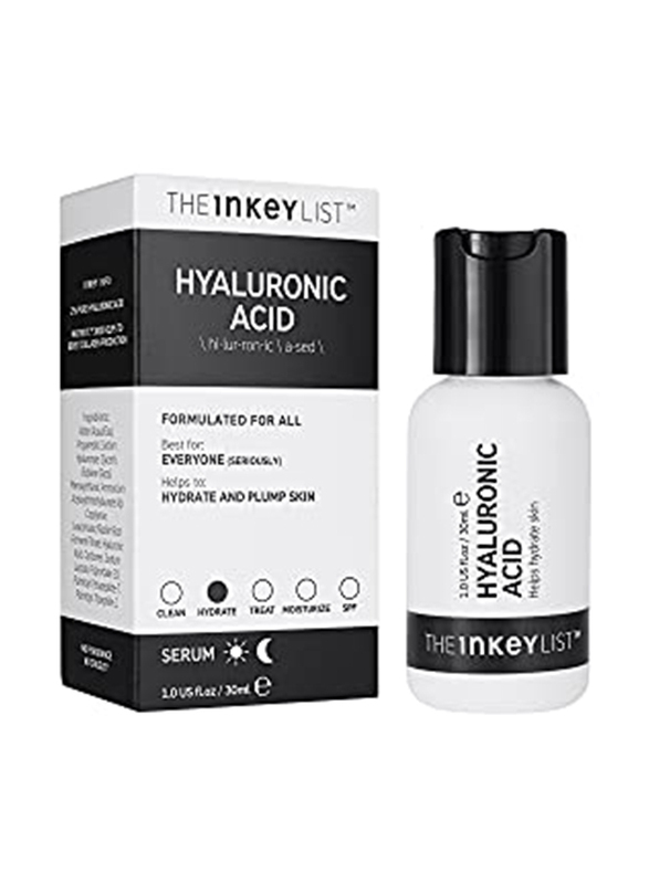 The Inkey List 2% Hyaluronic Acid Hydrating Serum to Plump and Smooth Skin for All Skin Types, 30ml