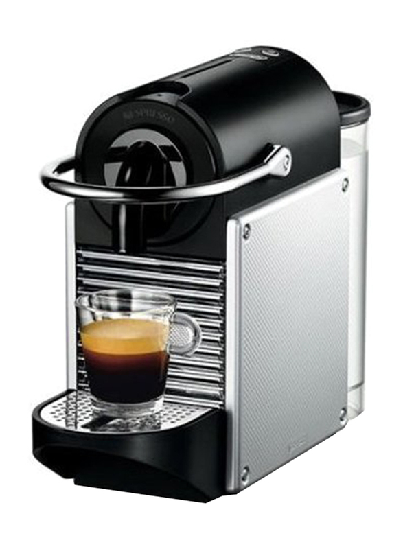 Nespresso Aluminum Pixie Coffee Machine, D61, Black/Grey