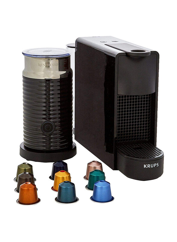 

Nespresso Krups Essenza Mini Coffee Machine with Aeroccino Milk Frother, Black