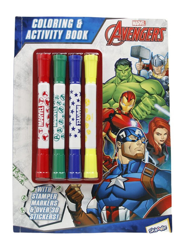 

Skoodle Marvel Avengers Stamper Marker Activity Pad, 4 Pieces, UAE10012, Ages 3+