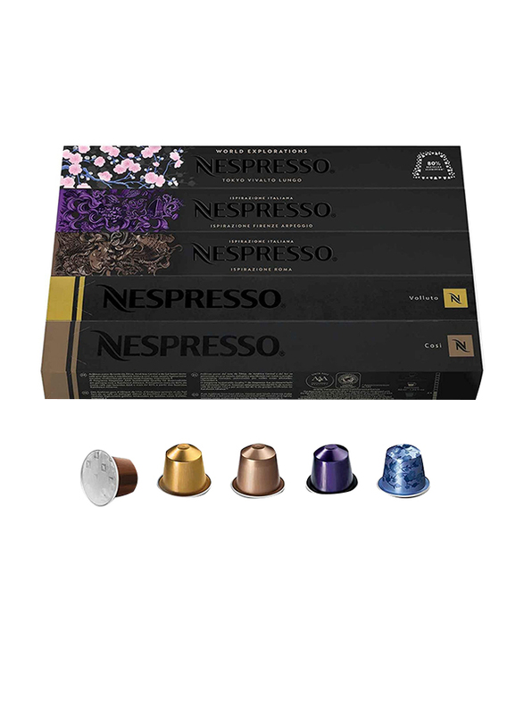 Nespresso Original Line Volluto, Roma, Cosi, Vivalto Lungo, Arpeggio Espresso Capsules, 50 Count, 540g
