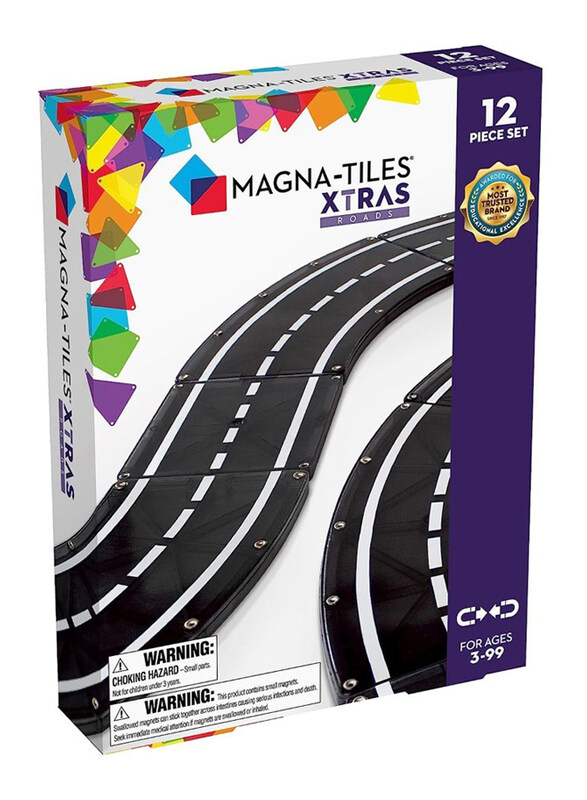 

Magna-Tiles XTRA Roads Set, Construction Education Toy, 12 Pieces, Ages 3+