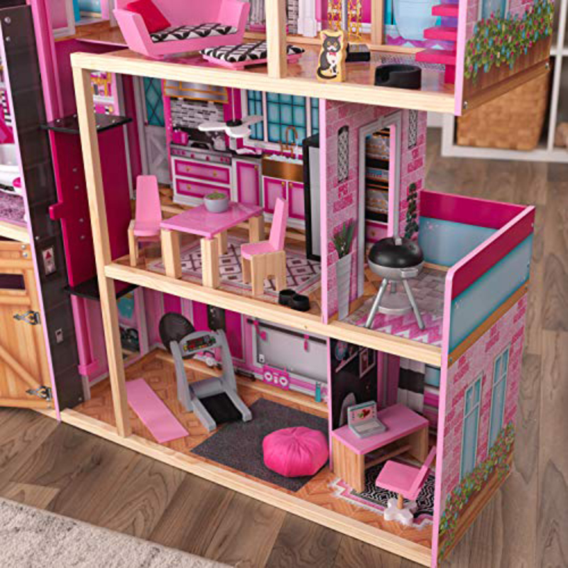 KidKraft Shimmer Mansion wooden Dollhouse Playset, Ages 3+