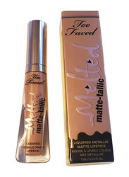 Too Faced Melted Matte-Tallic Liquified Lipstick, 0.23oz, Pillow Talk, Brown