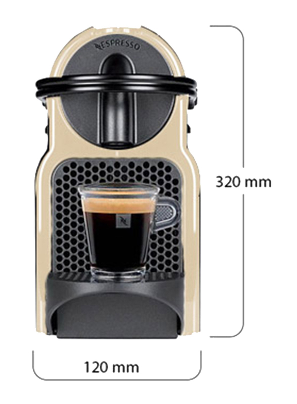 Nespresso Inissia Coffee Machine, D40-ME-CW-NE, Vanilla Cream