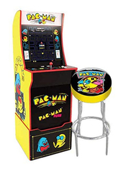 Arcade1Up Pacman 2-in-1 with Light-up Marquee Stool and Riser Set, Multicolour