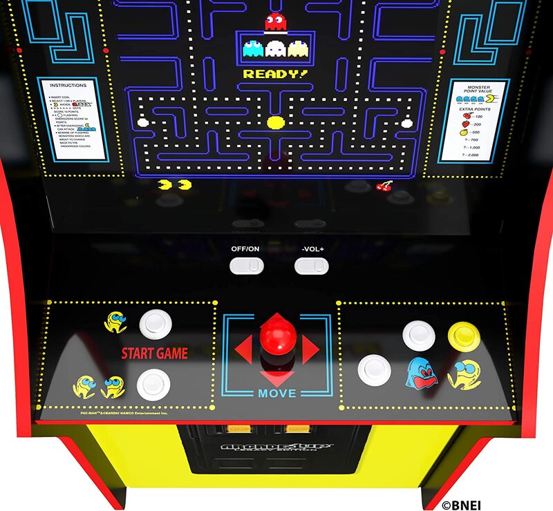 Arcade 1Up Bandai Legacy 4 Foot Arcade Machine, Yellow