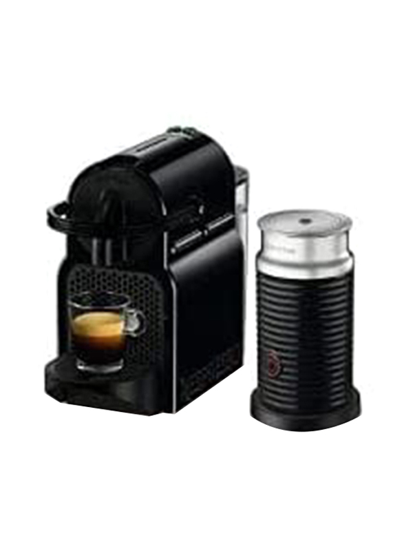 Nespresso Inissia Coffee Machine with Aeroccino 3 Milk Frother, D40BU-BK, Black