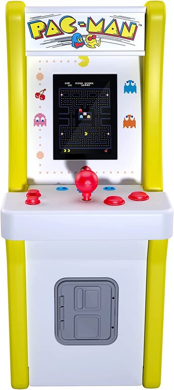 Arcade 1Up PAC-Man Jr Electronic Games Cabinet, Yellow/White