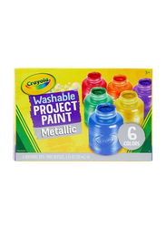 Crayola Metallic Washable Project Paint, 6 Pieces, Multicolour